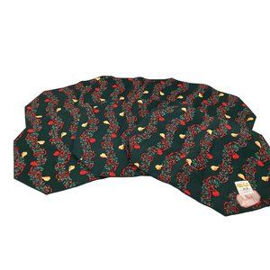 Audrey Christmas Holiday Fruit Holly Table Linens Fabric Placemats Set Of 6